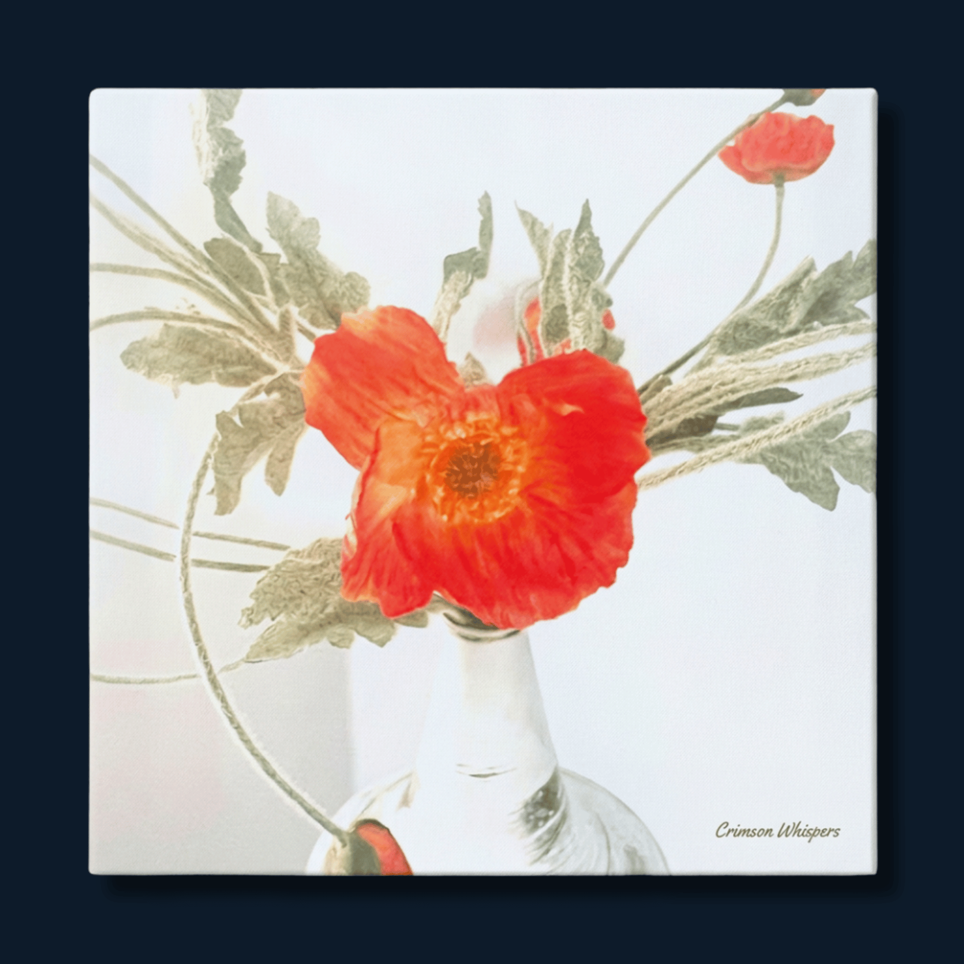 Crimson Whispers in Bloom: Canvas Wall Art