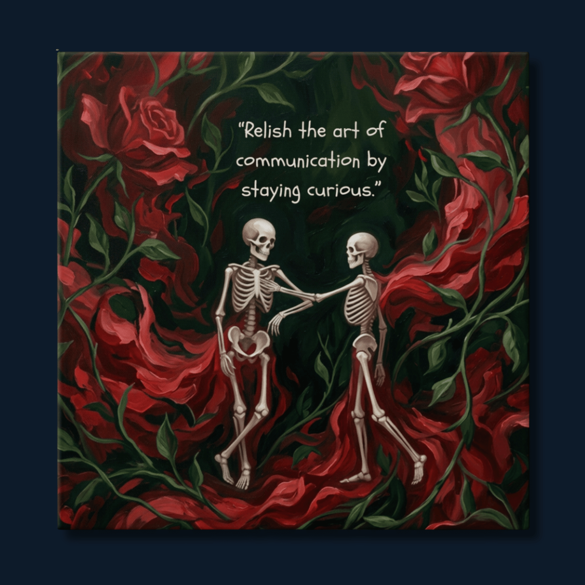 Whispered Mysteries — Skeletons Exchange: Canvas Wall Hanging