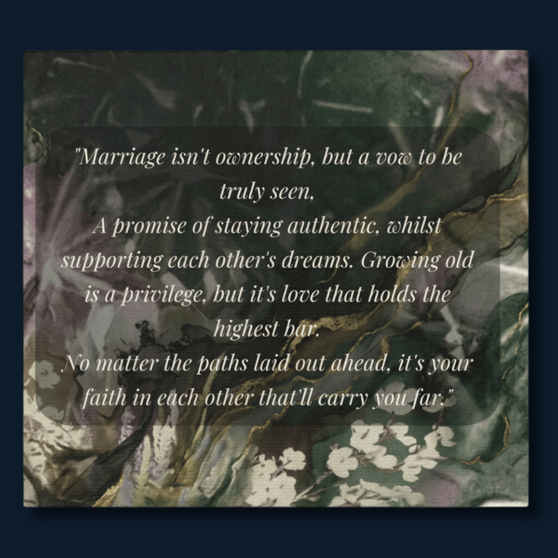 The Highest Bar — A Marriage Poem by C. Hachem: Canvas Wall Art
