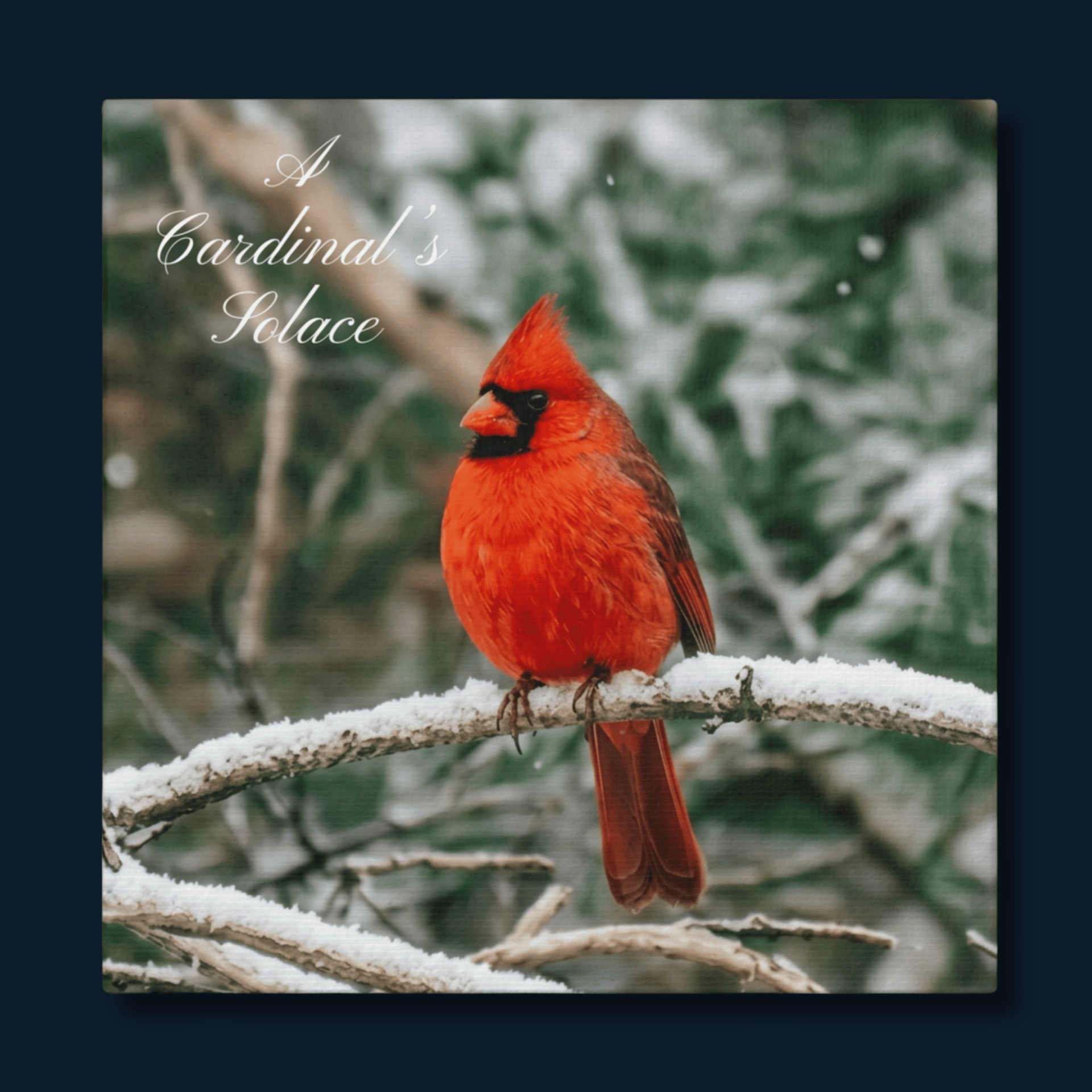 A Cardinal's Solace: Canvas Wall Art
