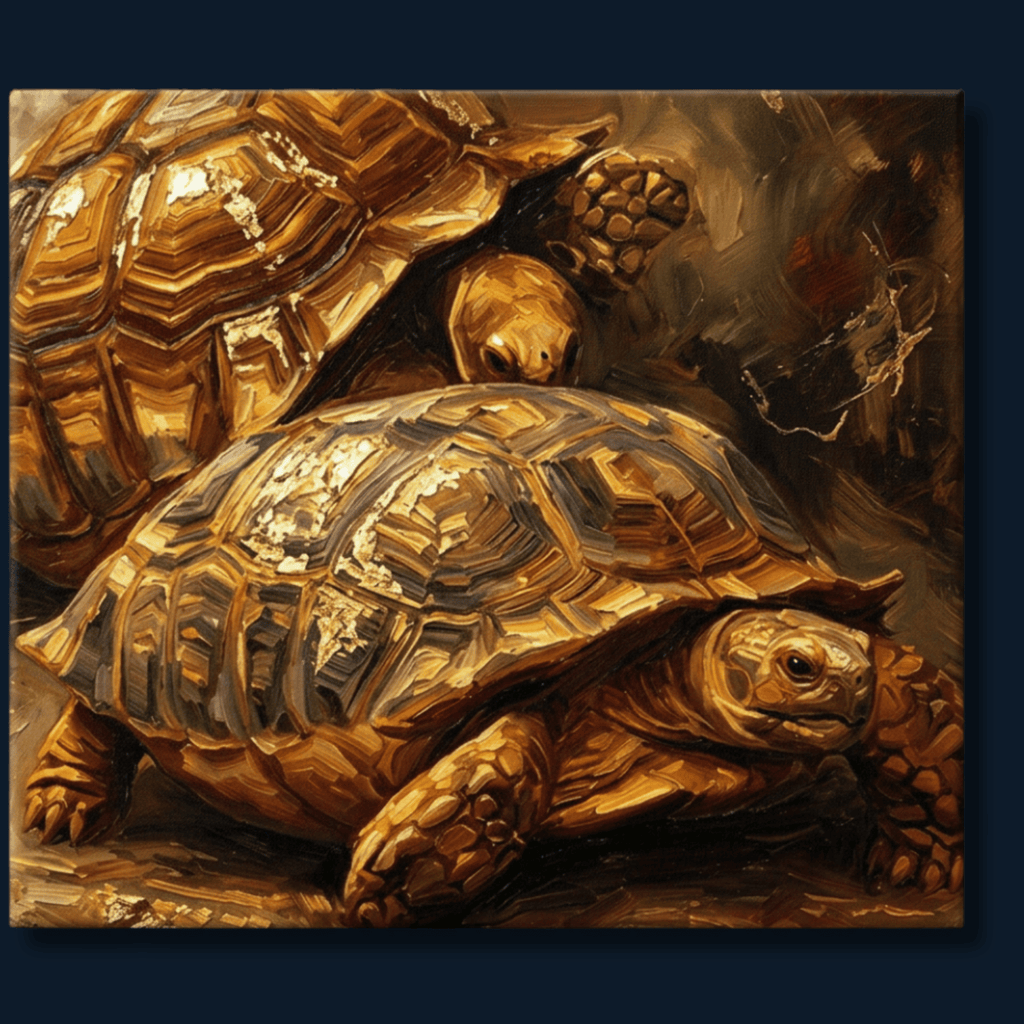 Ancient Gold: Tortoise Canvas Wall Art