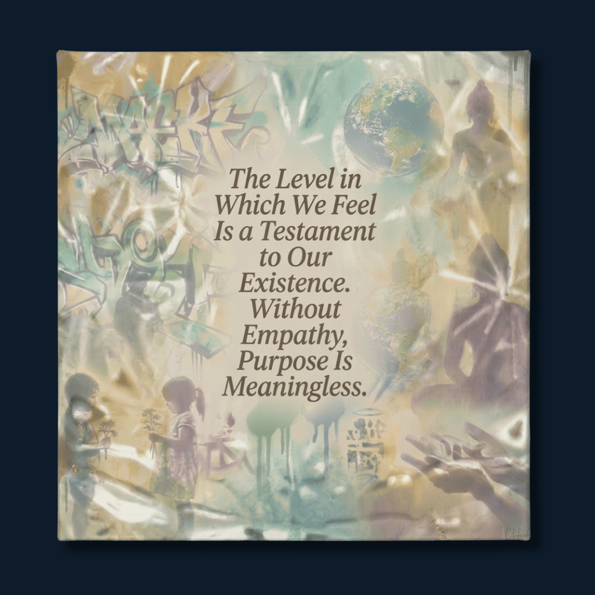 Pulse of Purpose — A Poem by C. Hachem: Canvas Wall Art