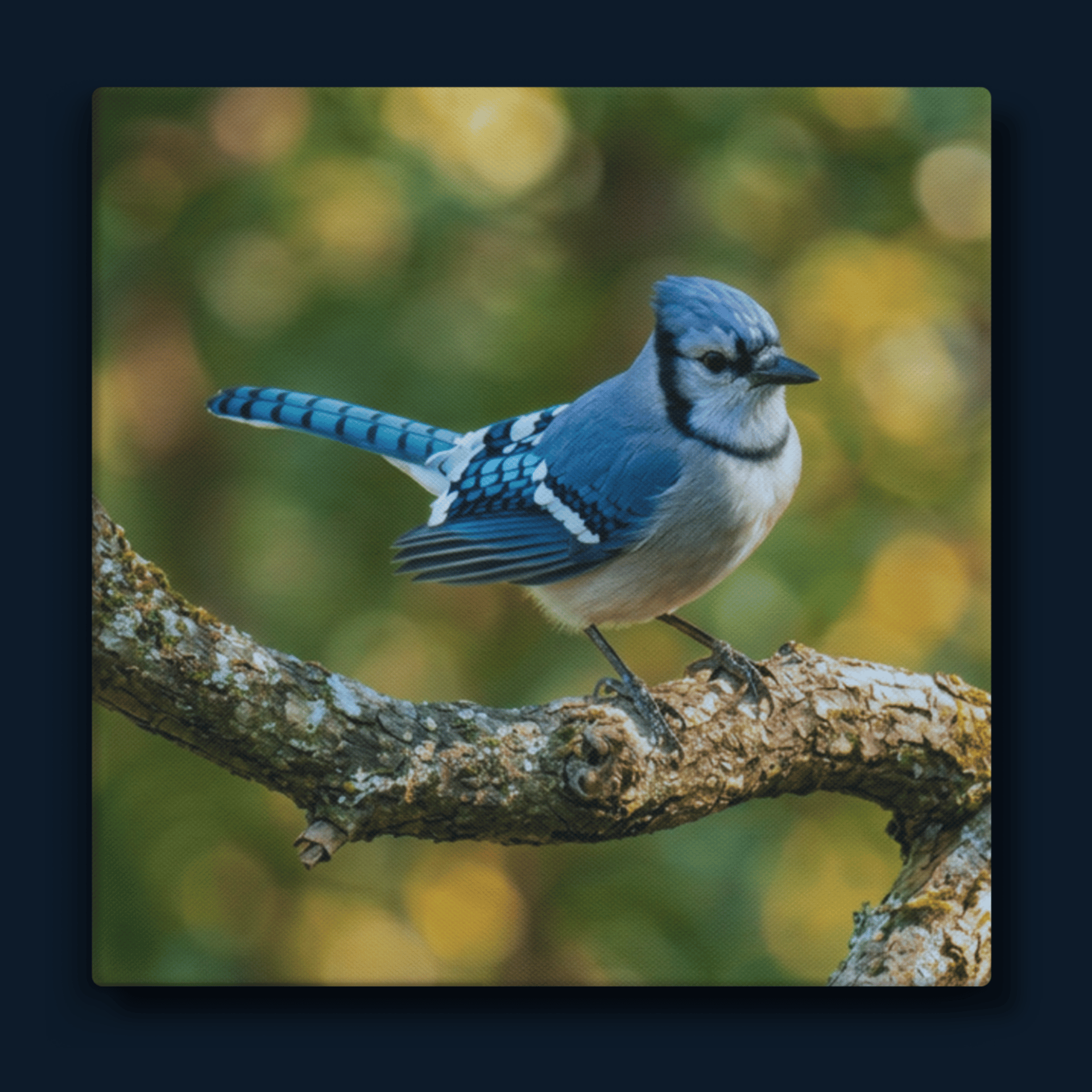 Bold in Blue — The Jay: Canvas Wall Art