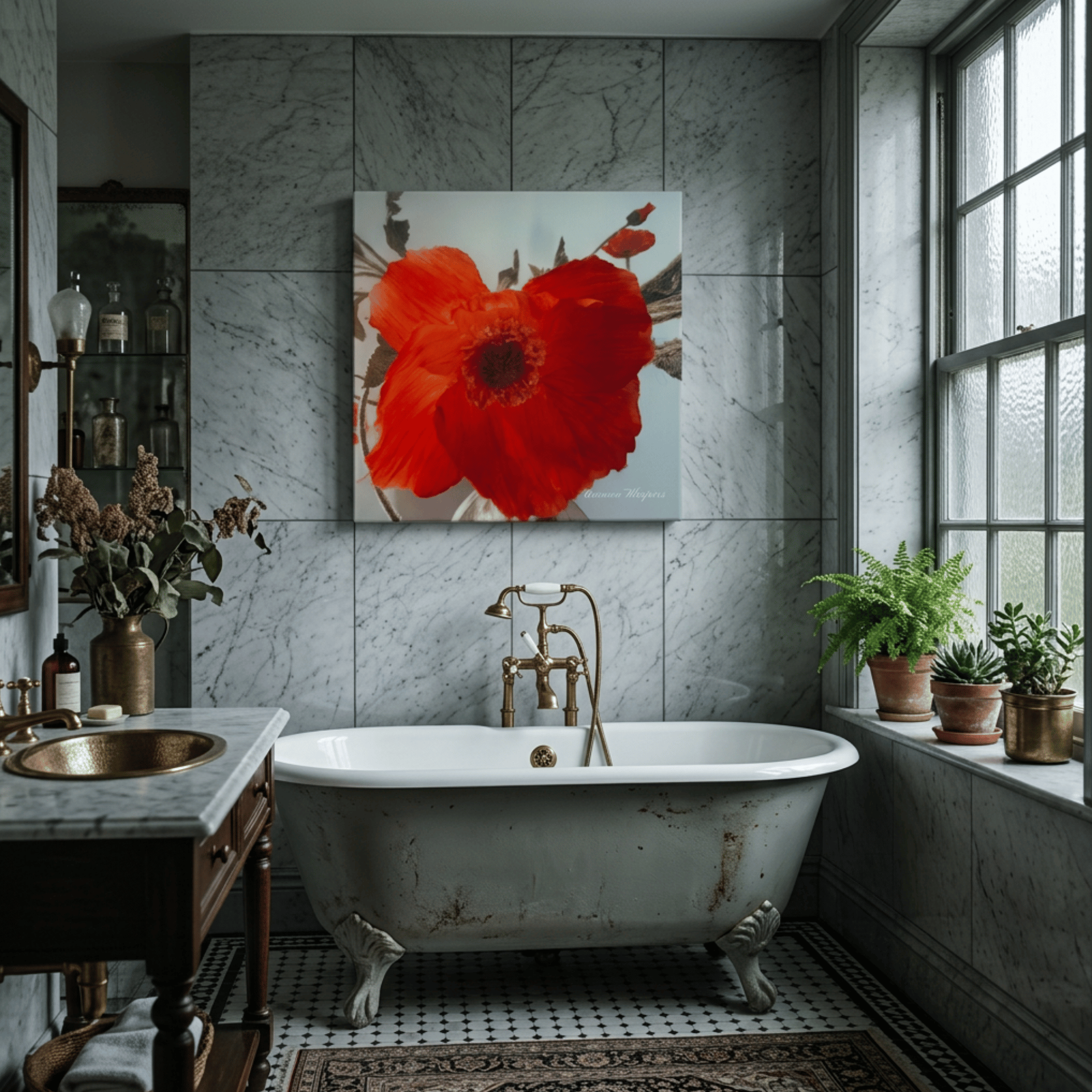 Crimson Whispers: Canvas Wall Art