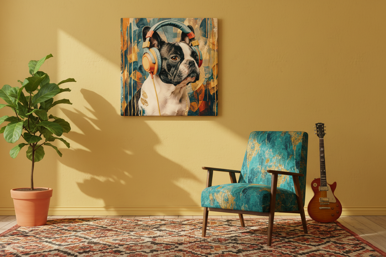 Groove Pup: Canvas Wall Art