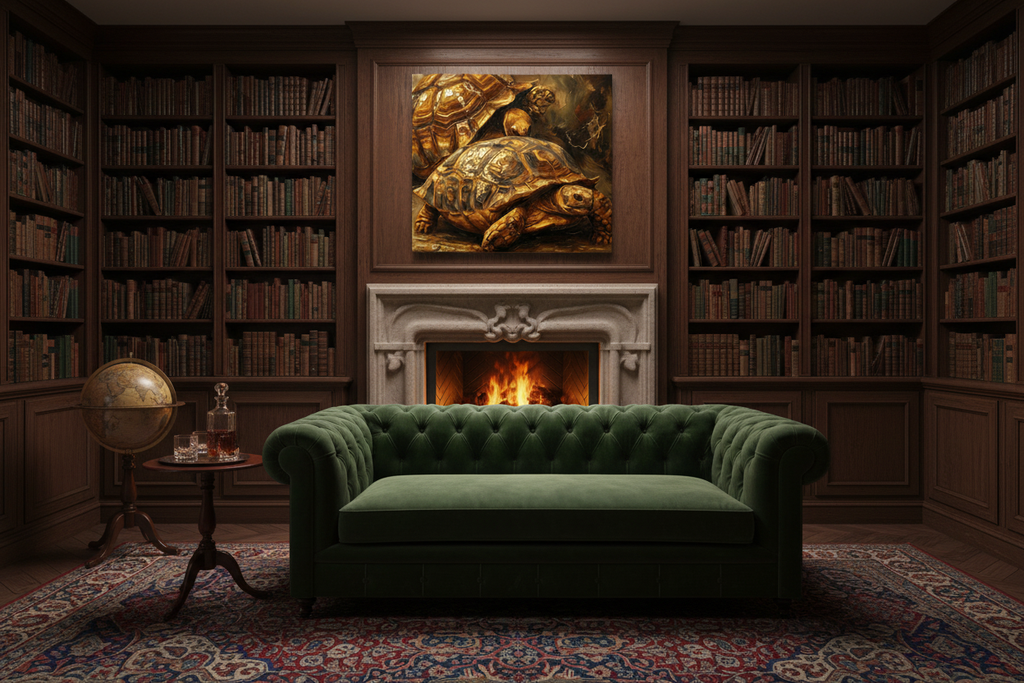 Ancient Gold - Dark Moody Library Mockup