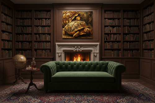 Ancient Gold - Dark Moody Library Mockup
