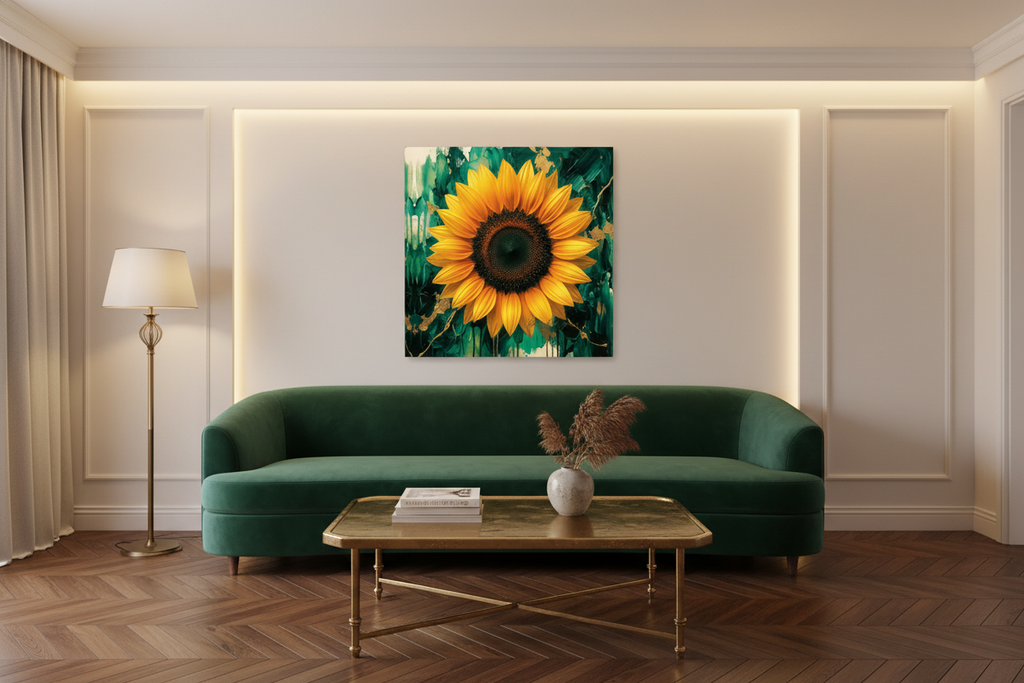Yellow Symphony Sunflower - Room Mockup 1