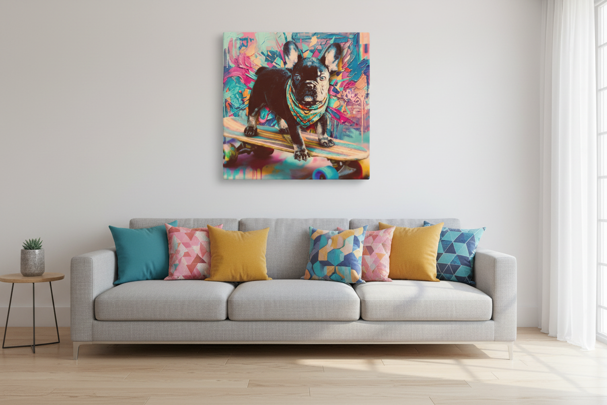 Forever Rad Frenchie: Canvas Wall Art