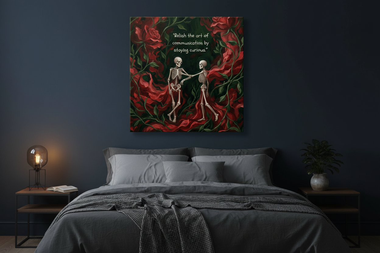 Whispered Mysteries — Skeletons Exchange: Canvas Wall Art